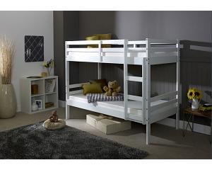 3ft standard single, childs white wood wooden bunk bed frame